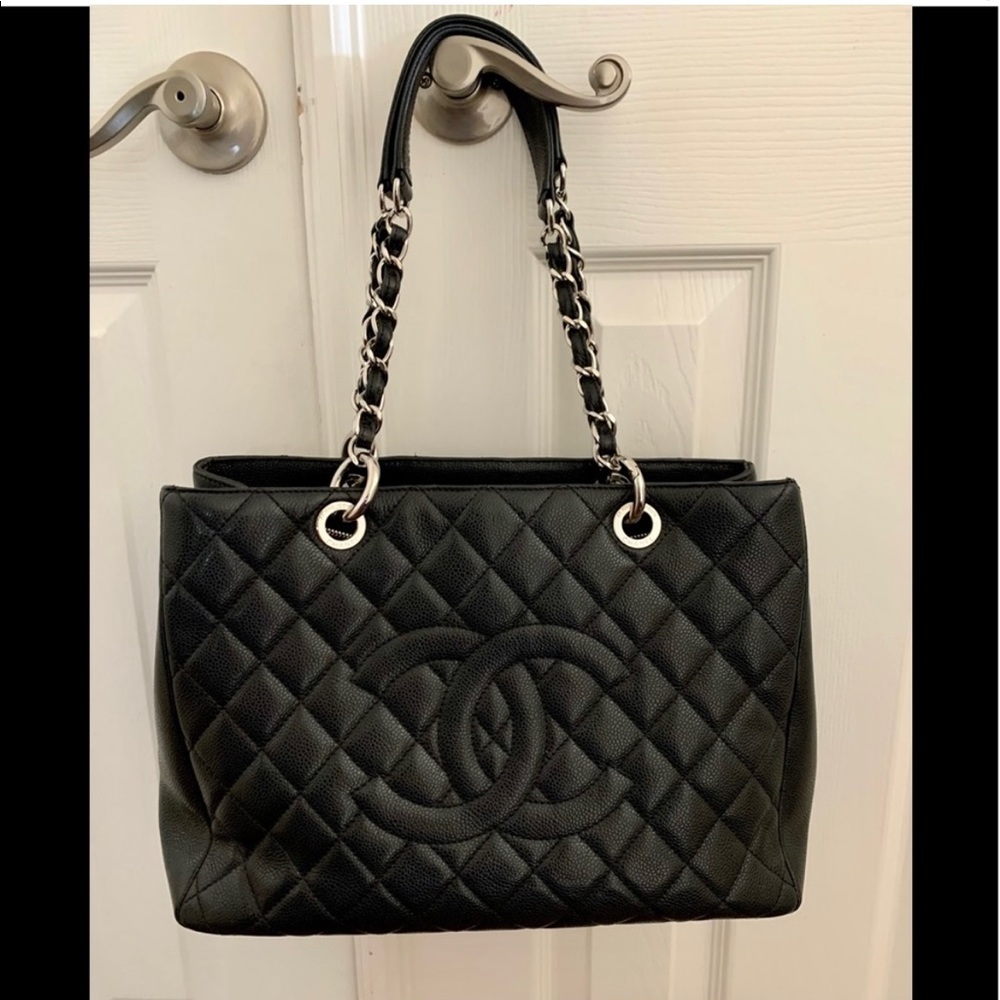 Black chanel grand tote!